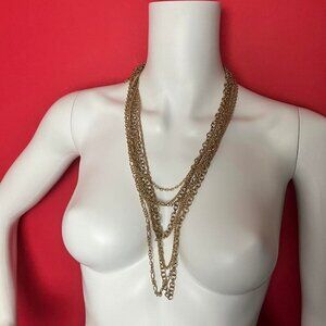 Handmade / Gold 8 chain layered  necklace 💛🩶​​​​​